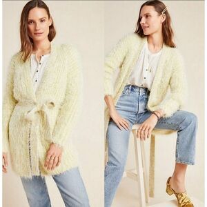 Anthropologie Larkin lurex fluffy knit cardigan sweater Size XS